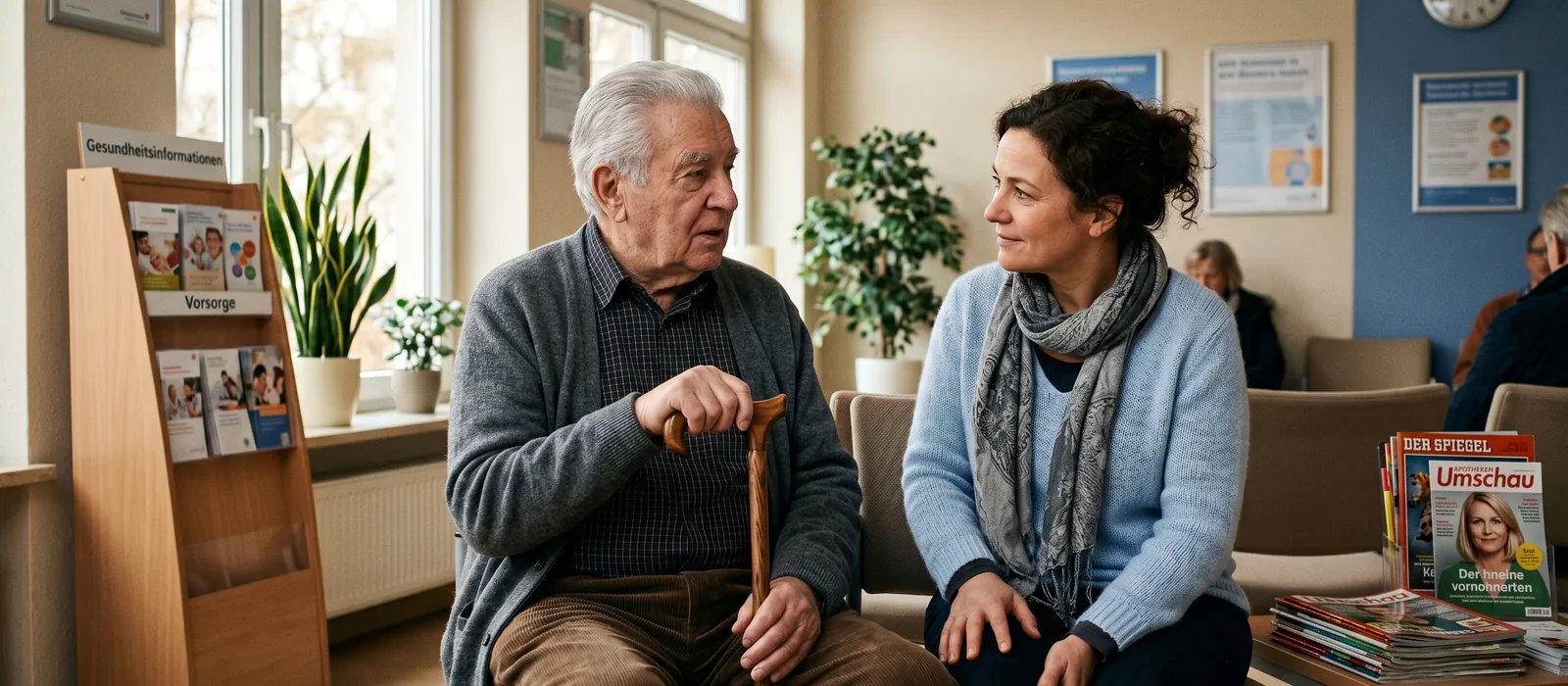 Alltagshilfe in Dresden-Mickten: Unterstützung vor Ort | Sonnenseite Alltagshilfen Senior und Begleiterin sitzen entspannt auf dem Sofa und unterhalten sich – Alltagshilfe in Dresden-Mickten.